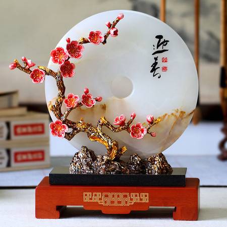 湯河店玉石平安扣擺件 琺瑯彩工藝與新中式創意的完美融合